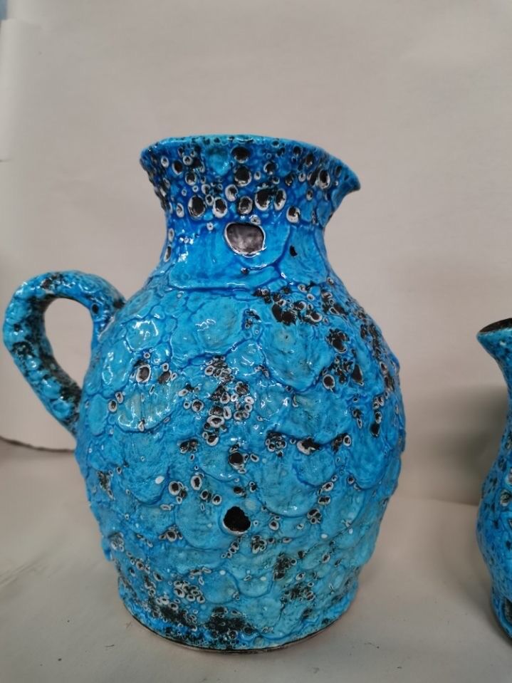 Lot of 2 vintage pitchers in Vallauris earthenware