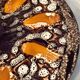Round plate Vallauris glazed ceramic in brown and orange and Fat Lava A036