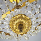 Balloon chandelier with glasses and bronze pampilles