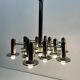 Pair of Large Chromed and Smoked glass chandelier