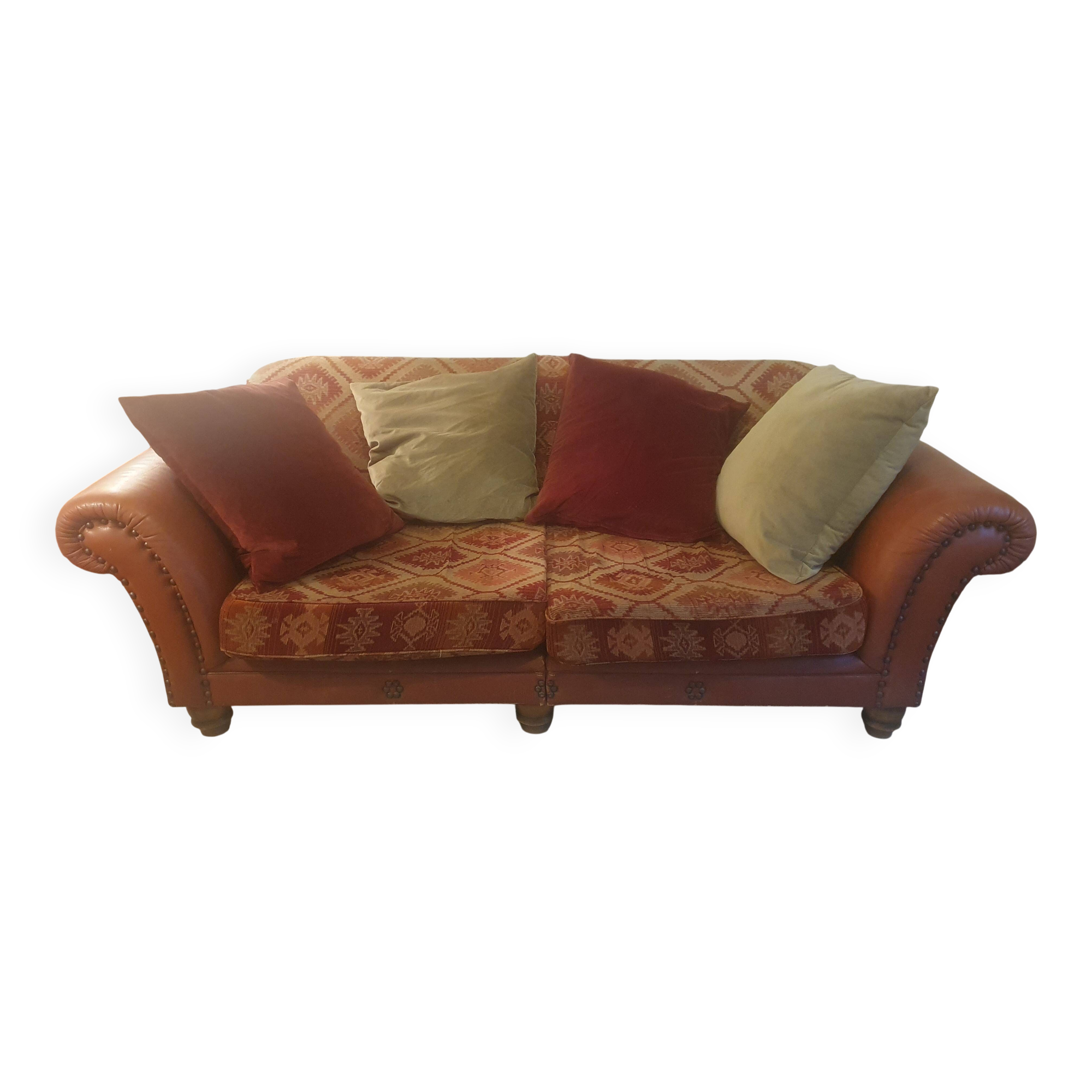 Eastwood leather and fabric sofa.