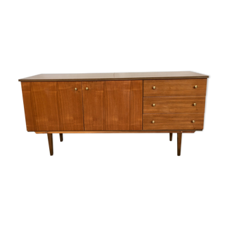 Enfilade bahut furniture tv / vintage hifi - spindle feet - teak - 50/60 - Scandinavian look