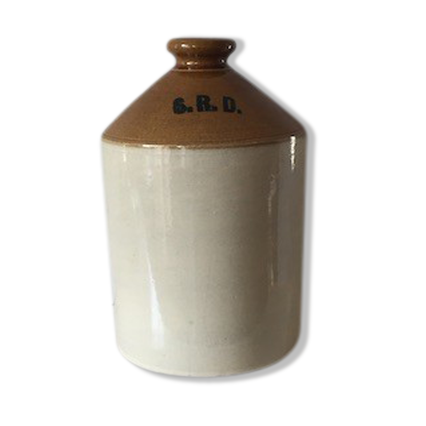 Two-coloured glazed sandstone pot SRD