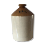 Two-coloured glazed sandstone pot SRD