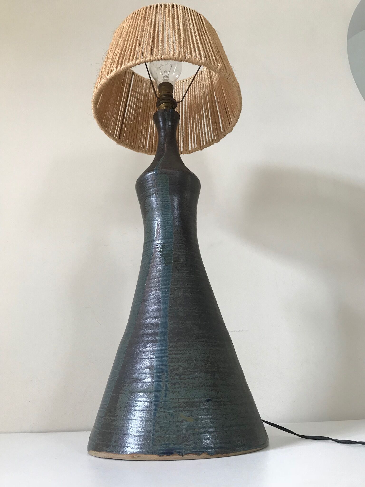 Lamp sandstone ceramic vintage 1960