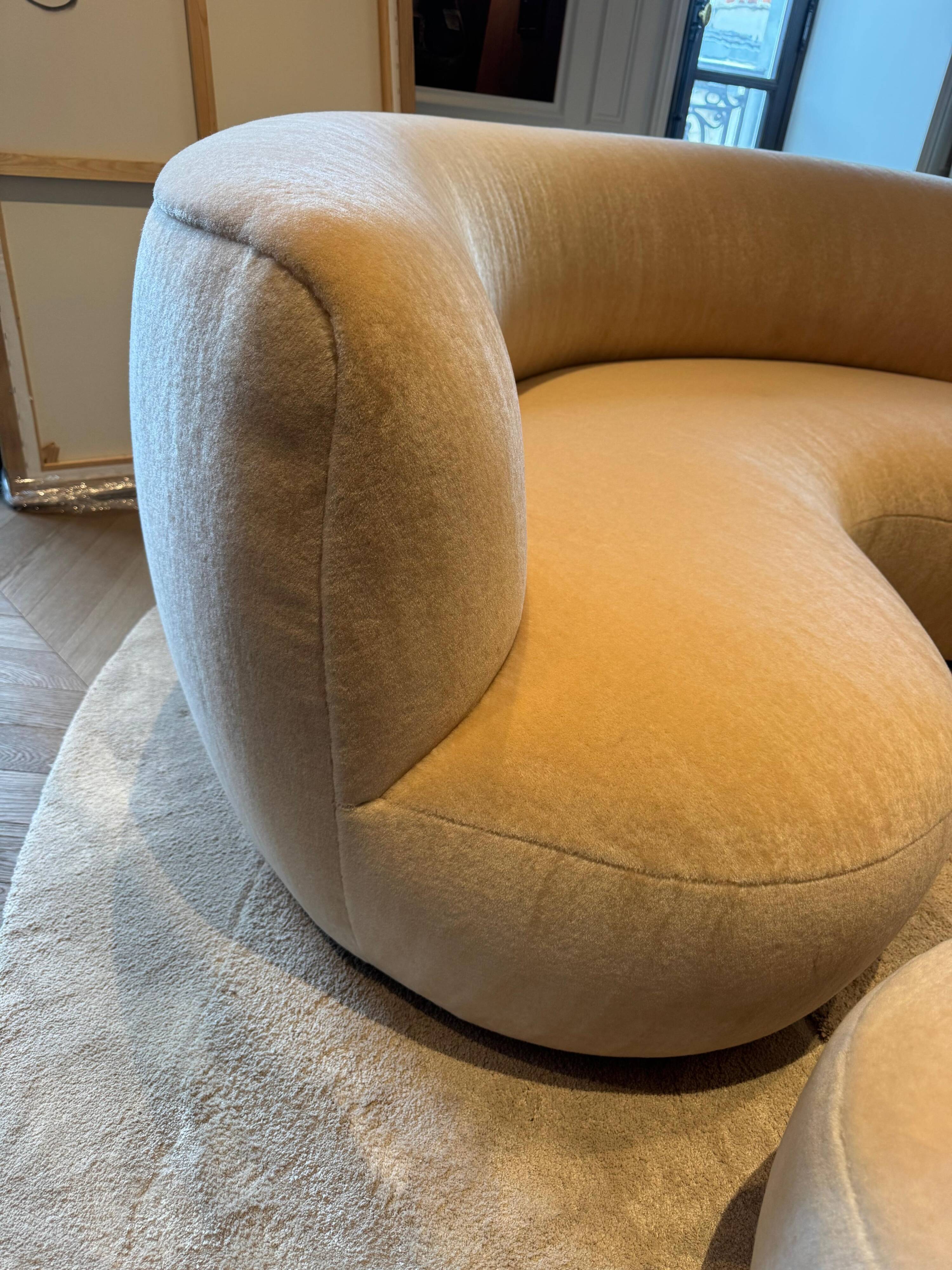 Sofa 190 teddy mohair sable pierre augustin rose