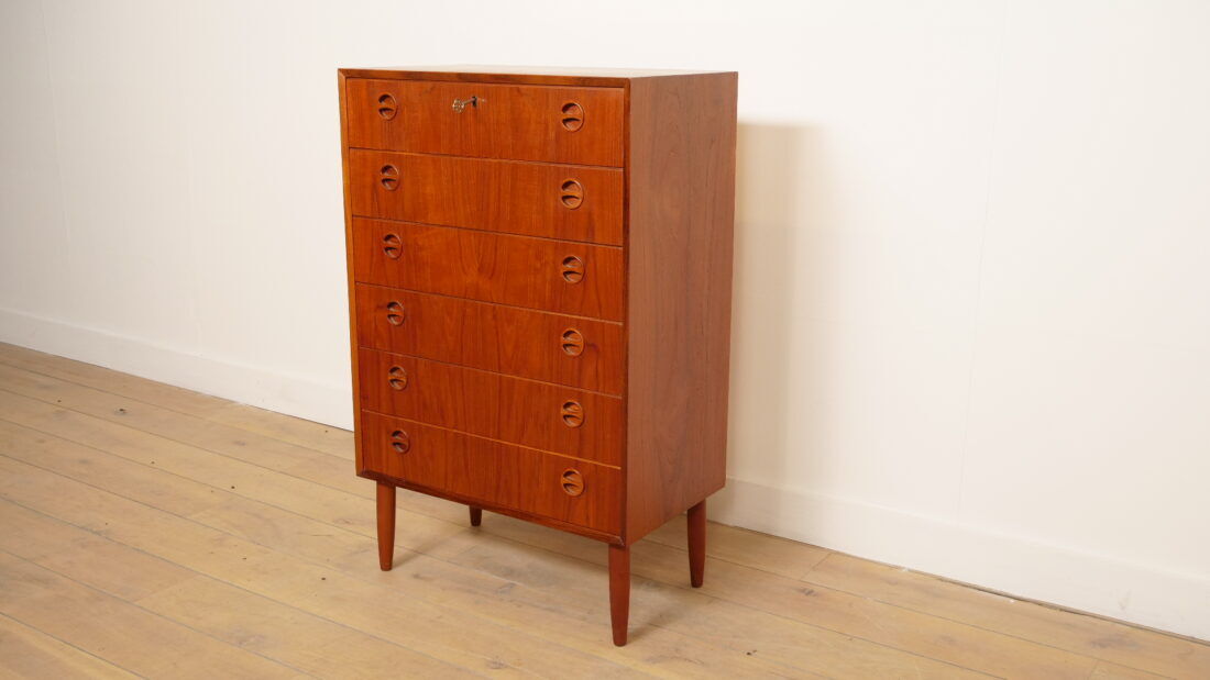 Vintage Danish chest of drawers | Teak | 6 drawers | 110 cm