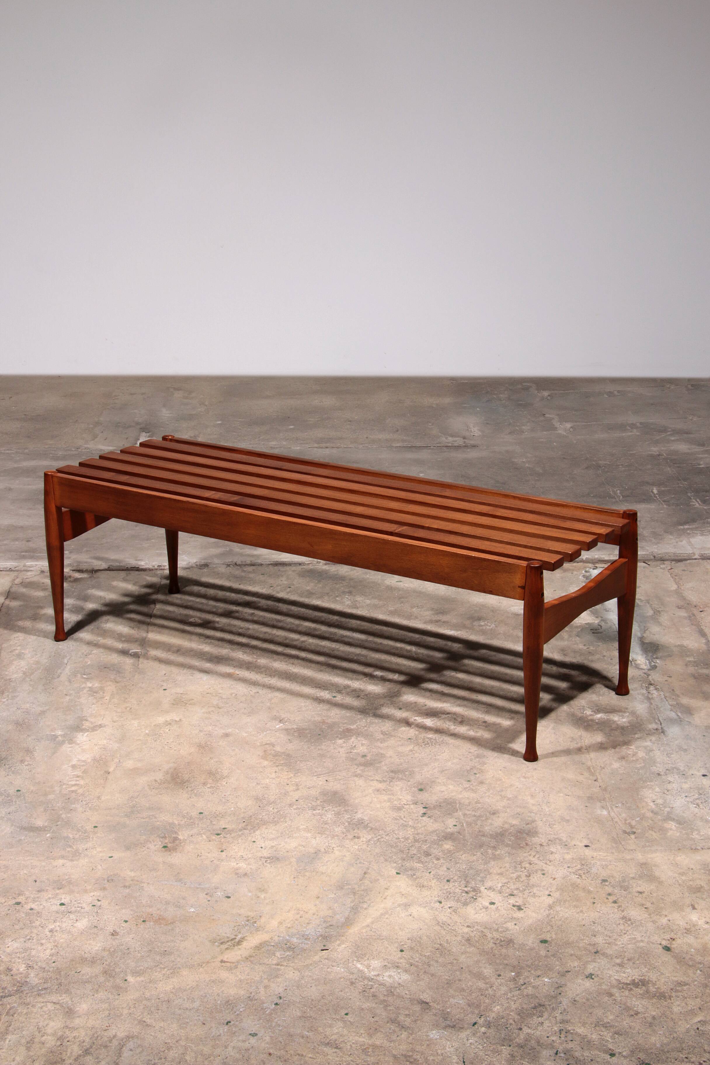 Banc vintage en noyer de Gio Ponti réalisé par Fratelli Reguitti, 1950