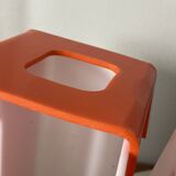 Pair of orange plexiglass wall sconces from the seventies.