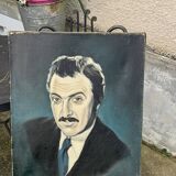 Painting, painting portrait of a man, vintage, circa 1960 unsigned, attributed to Roger Schmitt