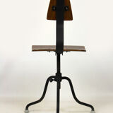 Industrial steel and wood swivel chair from Tomáš Baťa, 1940s