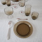 Set of 6 smoked glass cups