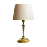 Lamp solid brass and vintage fabric