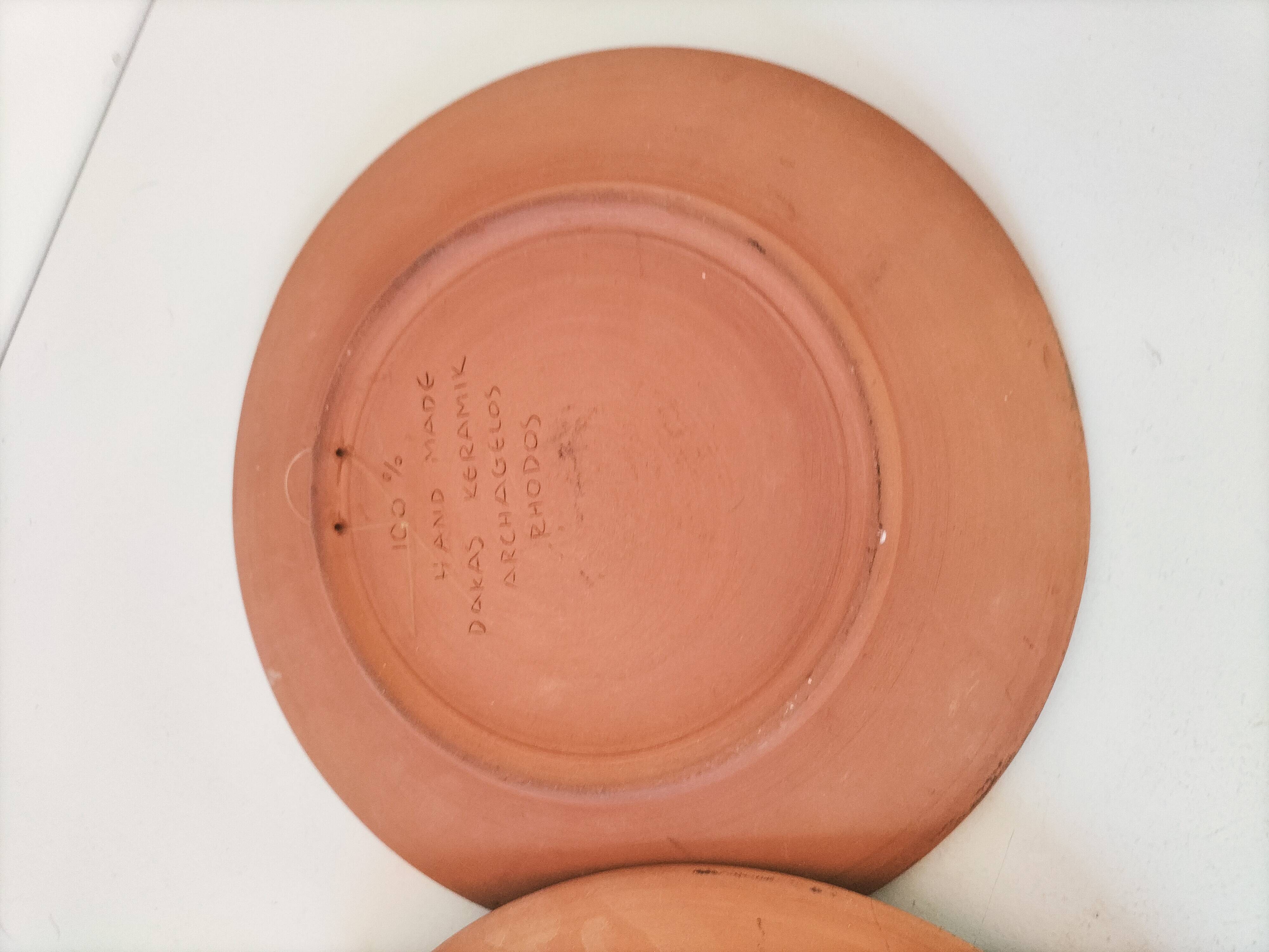Duo plates Dakas Rhodes antique boats – handmade ceramics