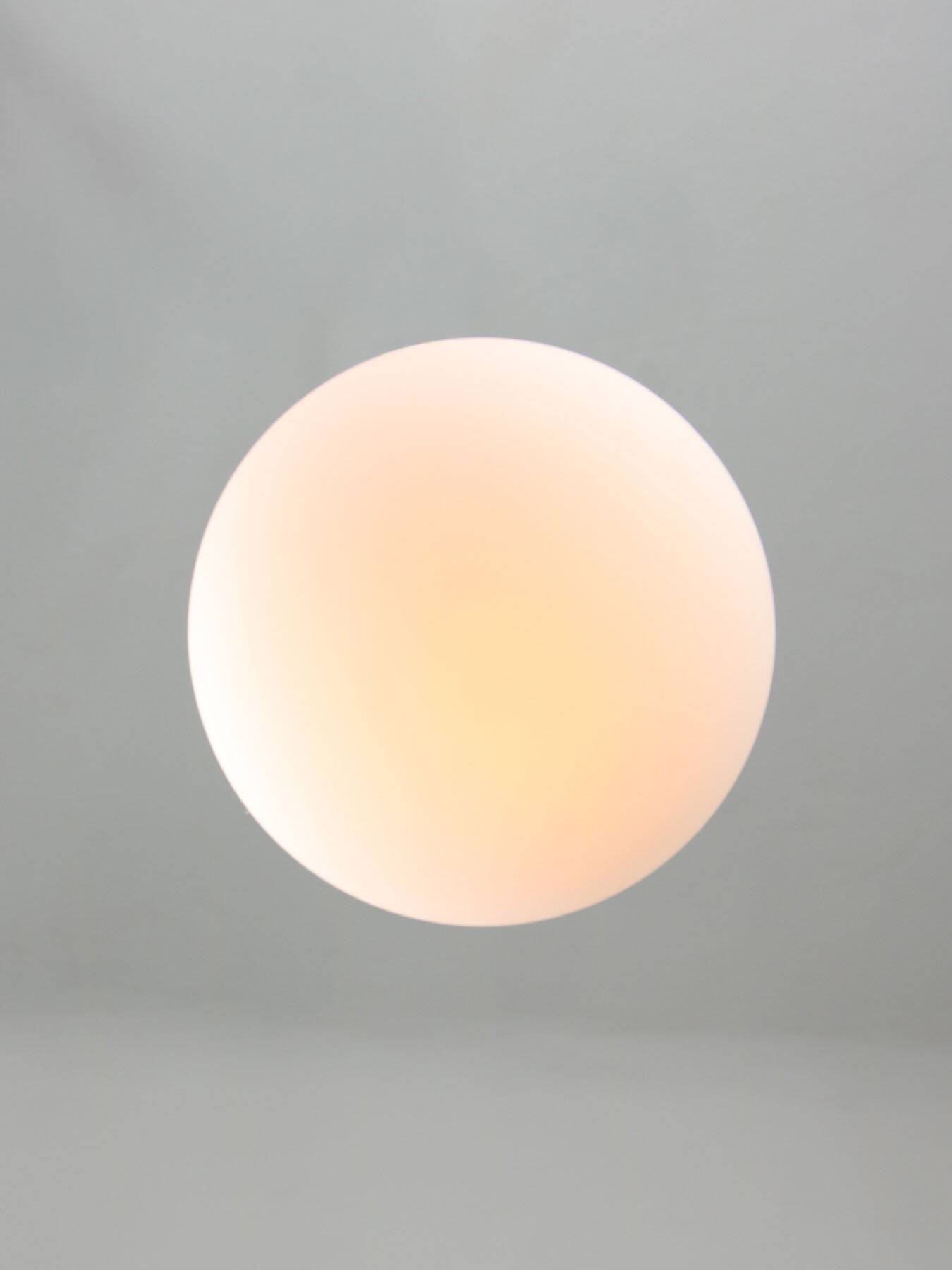 Mid-Century Italian Brass & Opaline Glass Pendant Lamps, Set of 2