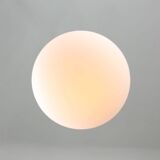 Mid-Century Italian Brass & Opaline Glass Pendant Lamps, Set of 2