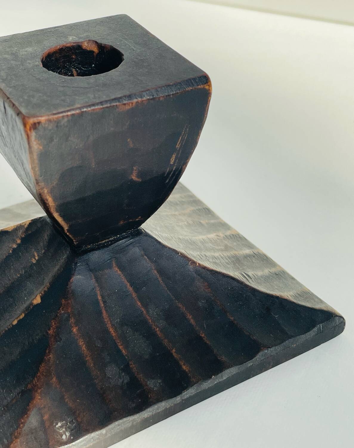 Pair of Swedish carved wooden candlesticks – Steneby H.F. – design bru