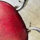 Pair of raspberry-colored chairs from the 60s/70s with metal legs