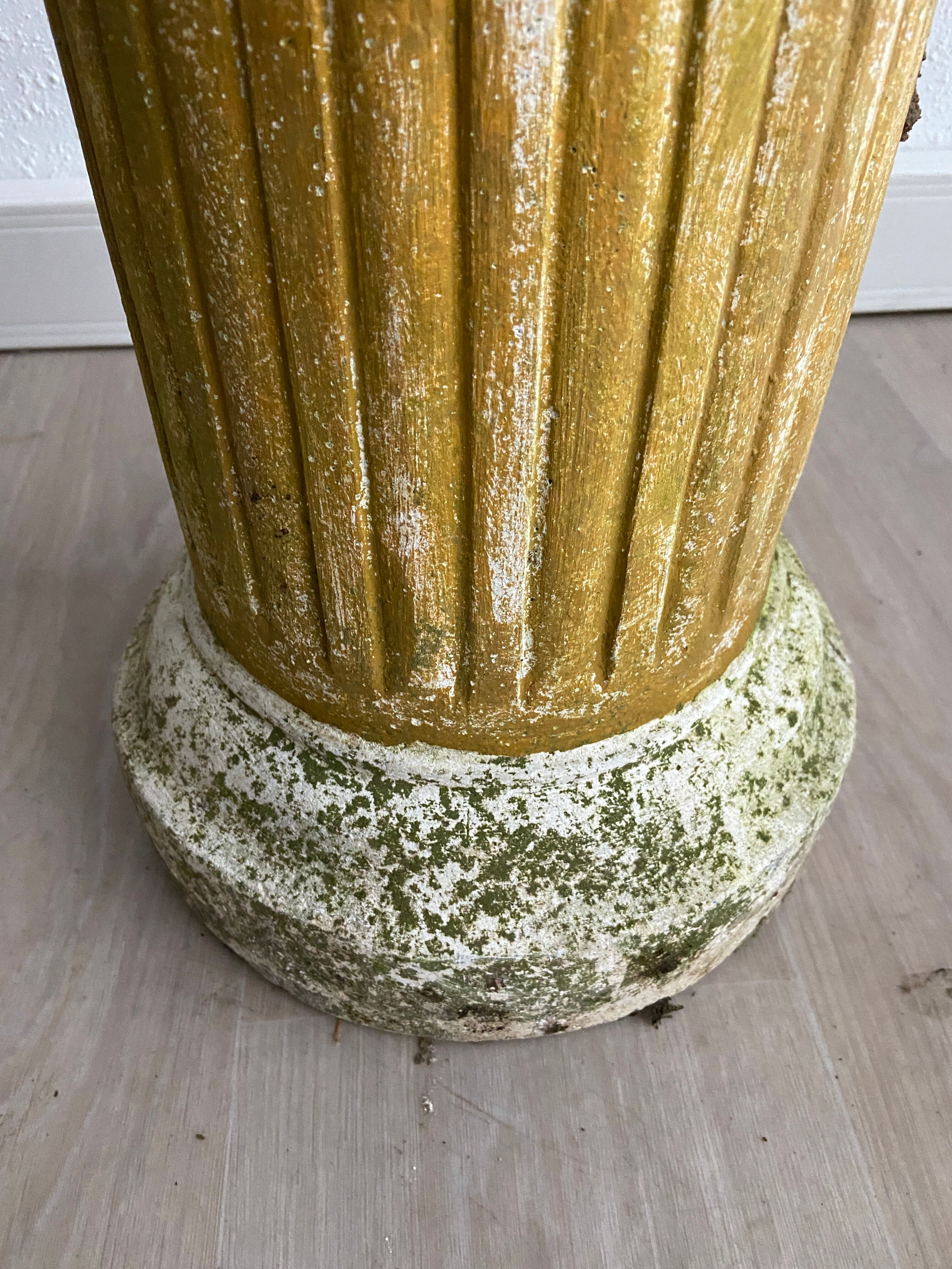 Antique Classical style column Reconstituted stone pillar Greek Roman style pedestal 1980s