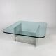 Vintage italian marble and glass coffee table, 1970s