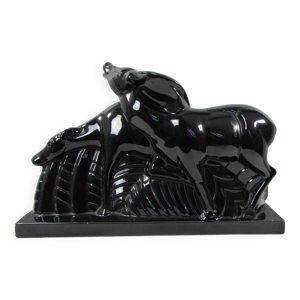 Couple d'antilopes, lemanceau - noire