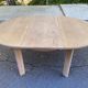 Scandinavian round extendable dining table stripped in oak 1980