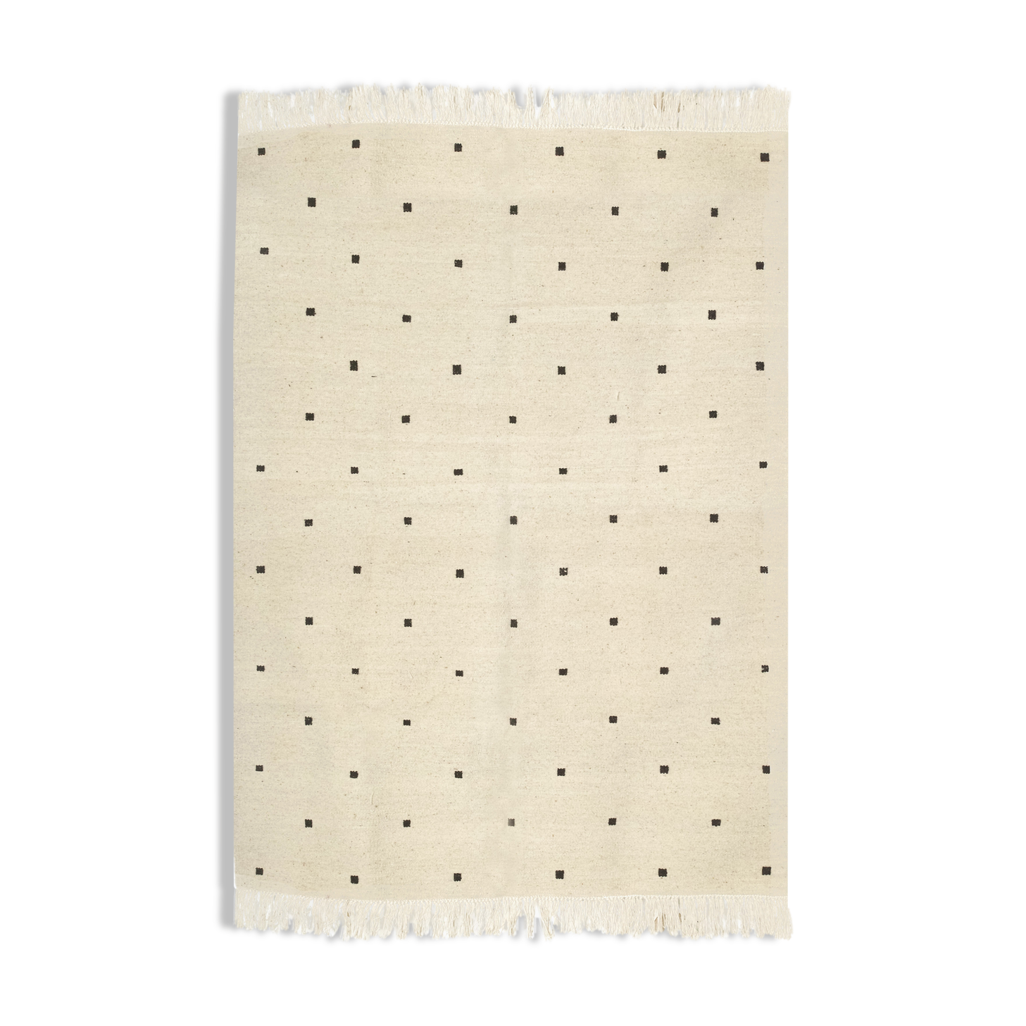 Kilim Berber ecru with black squares 180 x 130 cm