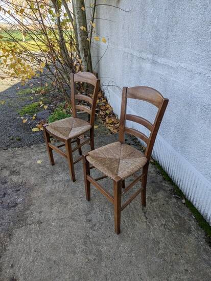 Pair of straw chairs