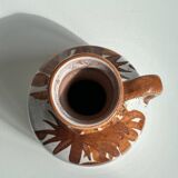 Small white and brown vase or pitcher West Germany H:15cm D:10.5cm