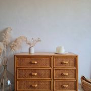 Commode en rotin, circa 1960