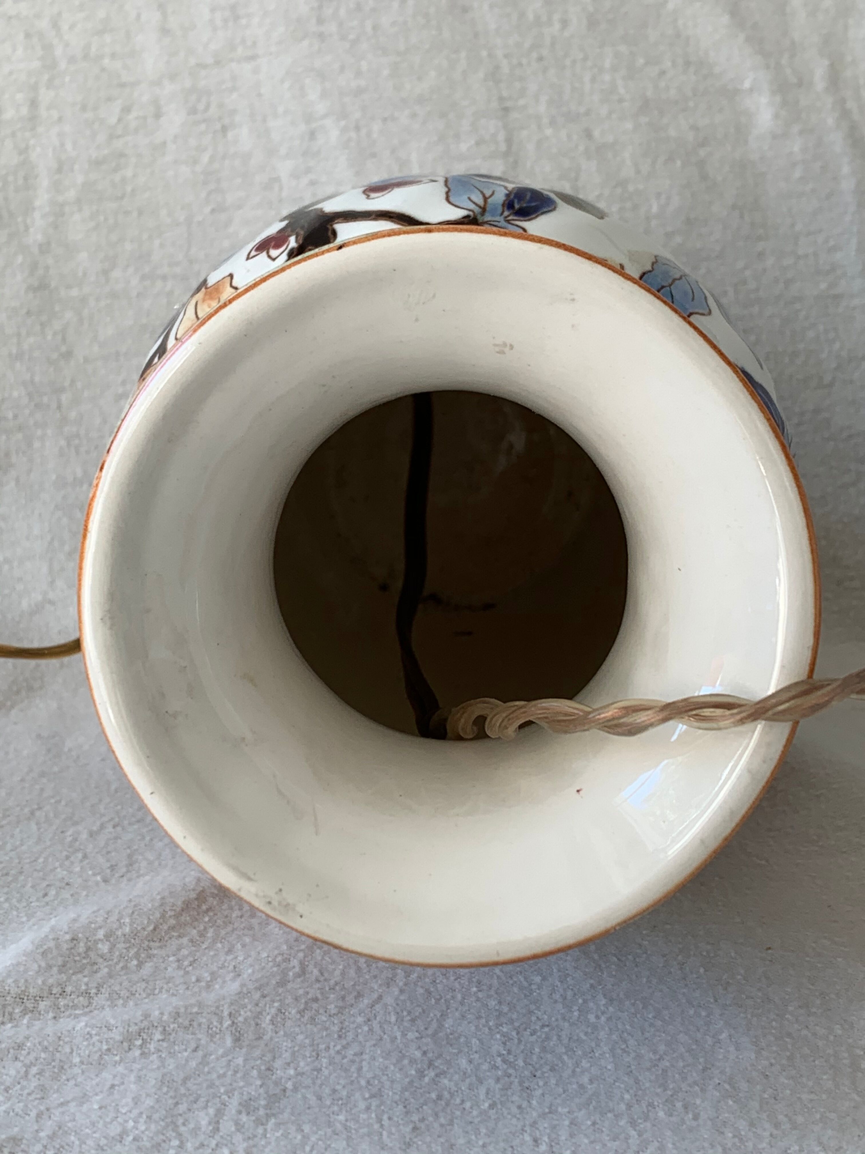 Gien Peonies 1960 multicoloured and floral lamp foot