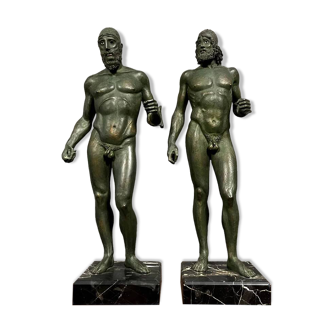 From the antique: The Warriors of Riace in cast iron with bronze patina