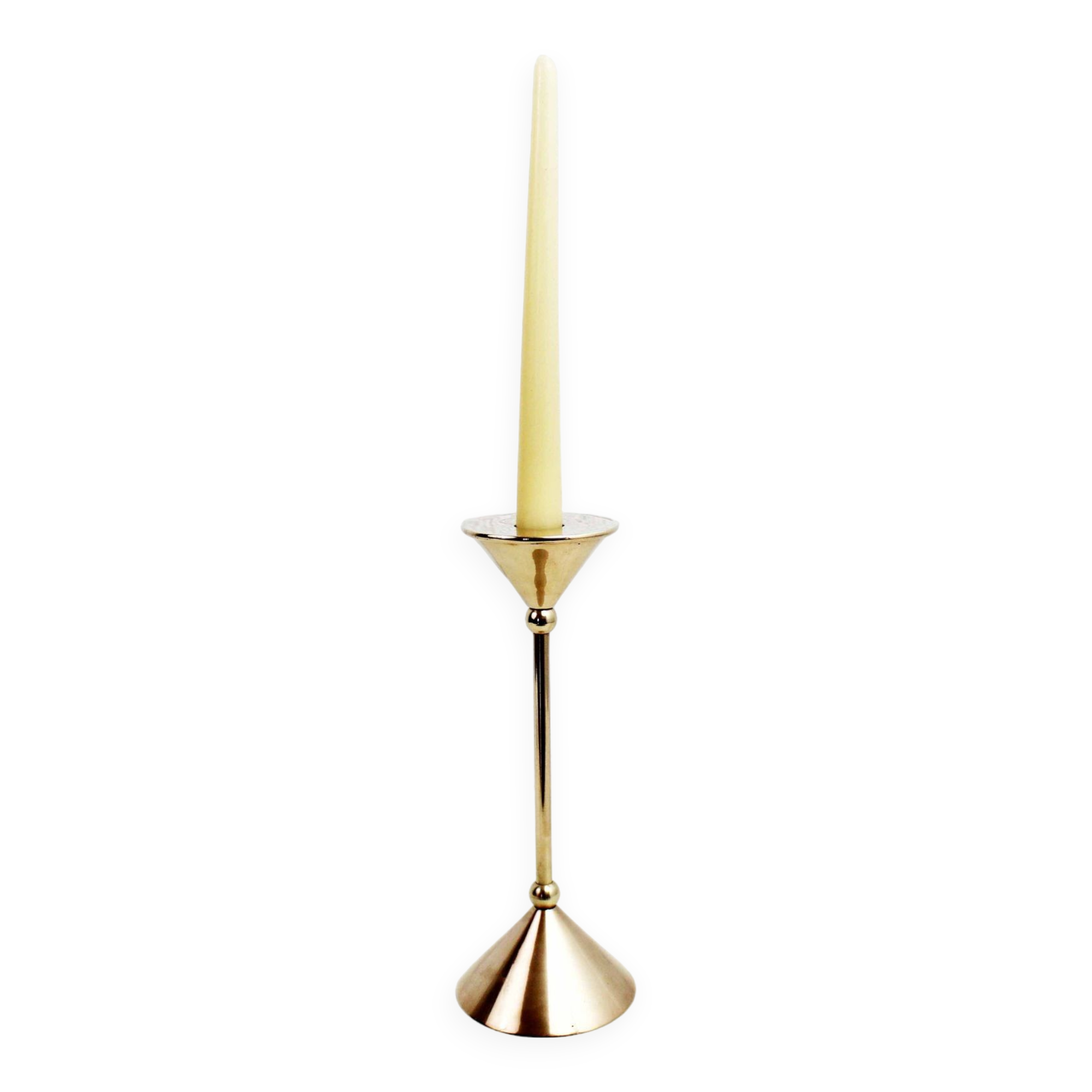 Scandinavian brass candle holder
