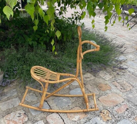 Rattan rocking horse