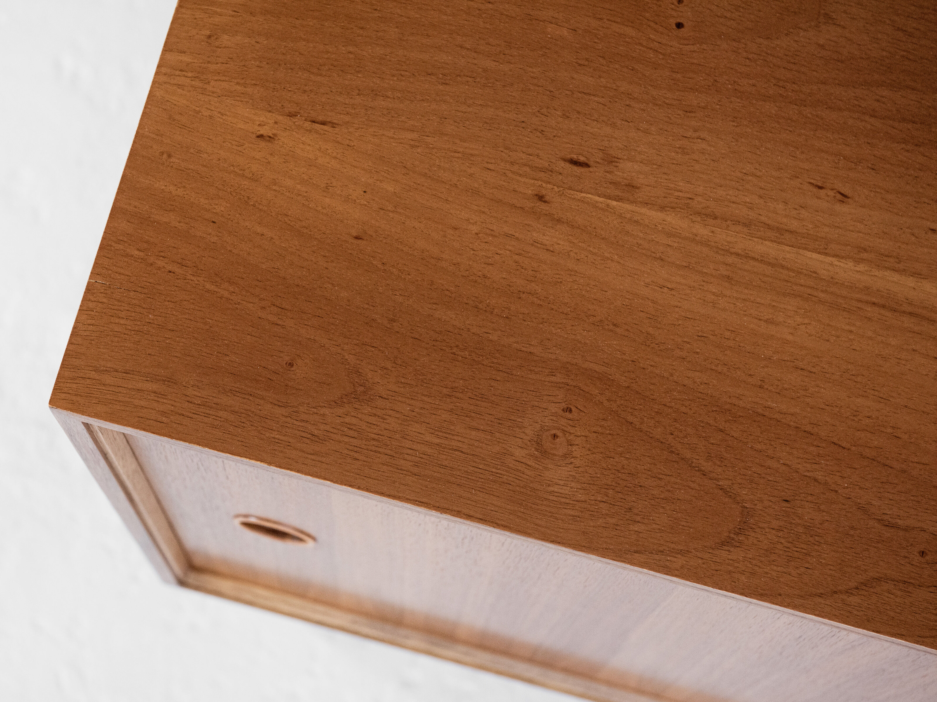 Midcentury sideboard in cherry wood with 2 sliding doors 1960s