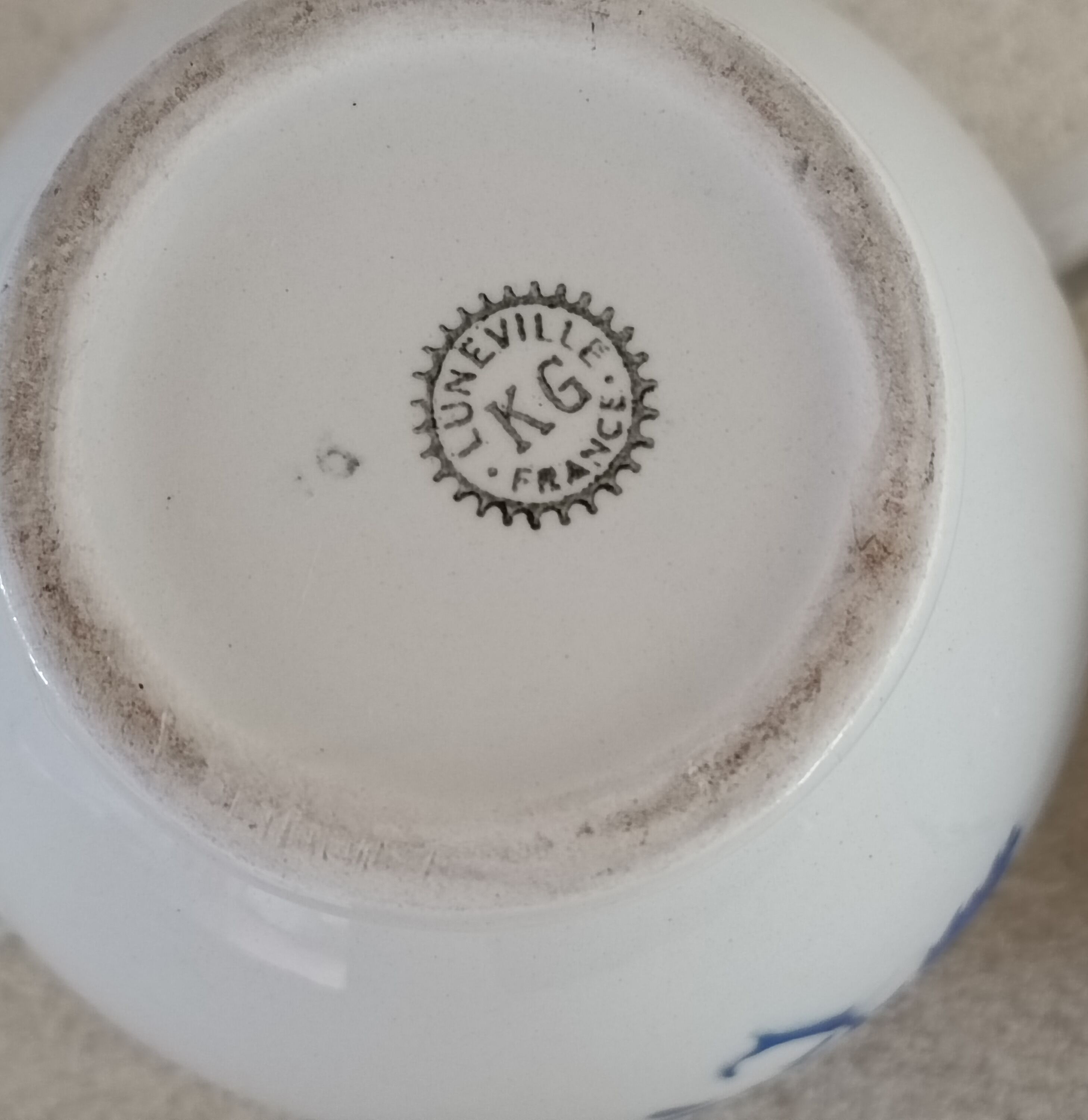 Iron earth sugar bowl and milk jug Lunéville