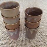 7 tasses à café en grès