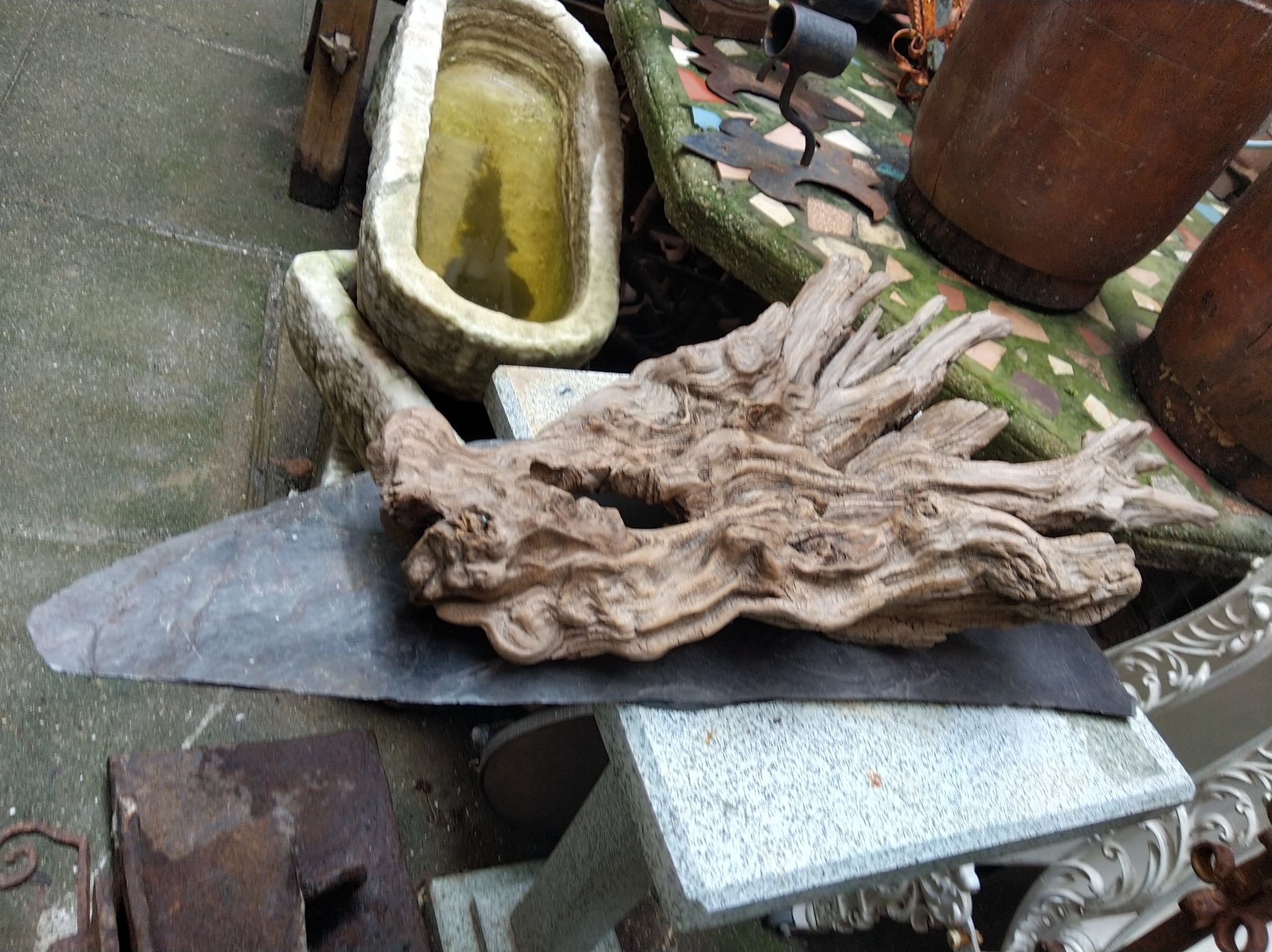 Natural wood sculptural coat rack