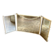 Miroir triptyque en métal beige