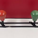 Round iron coat rack and wooden hooks 59 cm