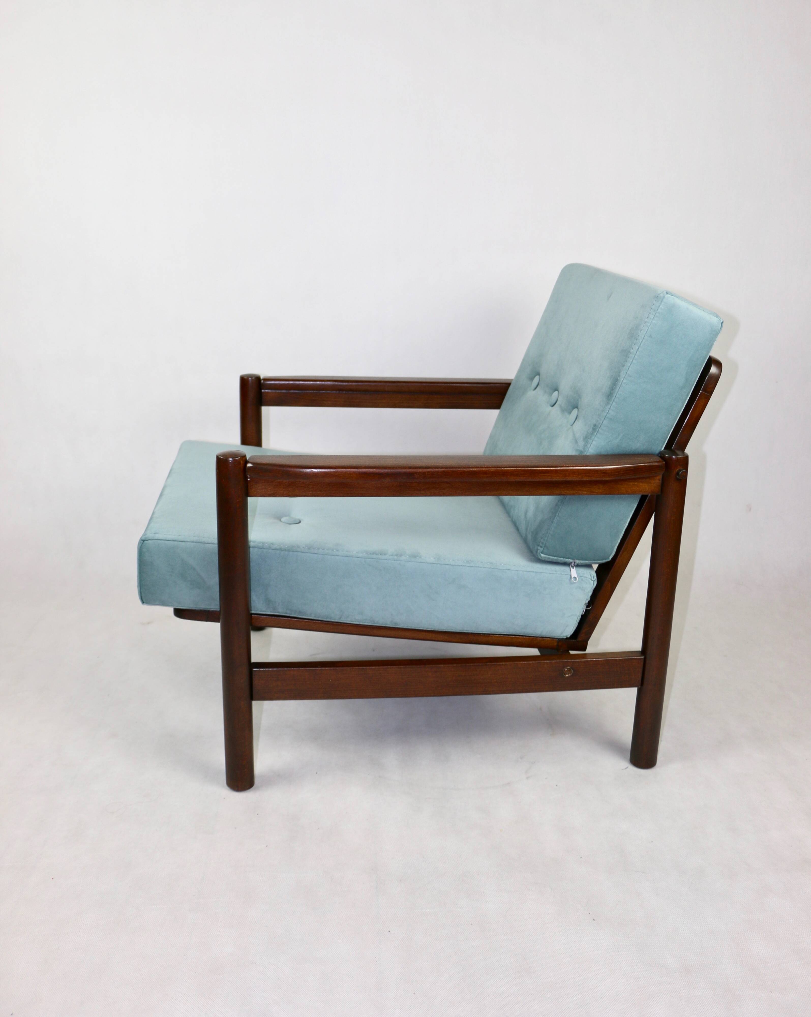 Light Blue Lounge Stobrawa Chair, 1970s