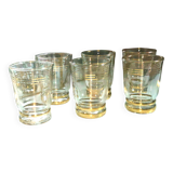 Set of 6 Art Deco Cooked Wine Glasses - 1930s Certified - Gold Rims