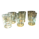 Ensemble de 6 Verres à Vin Cuit Art Déco - 1930 Certifié - Filets Dorés