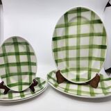 Plats de service Moulin des Loups Orchies modèle "Nappe" Vert  (lot de 9)