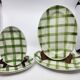 Moulin des Loups Orchies serving dishes, "Nappe" model, Green (set of 9)
