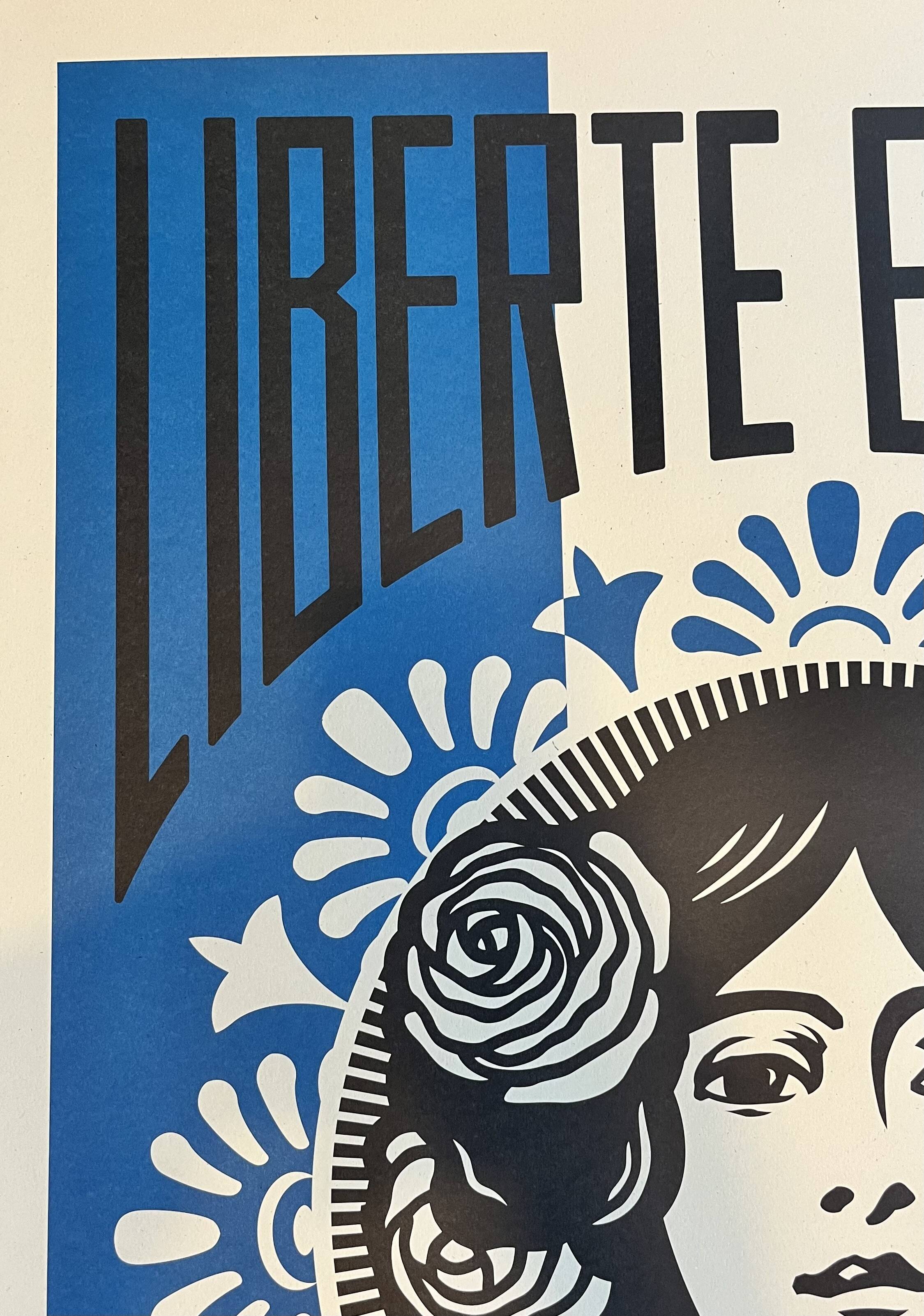 Shepard fairey (obey) - “liberty equality fraternity” screen print 91x61cm