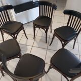 Suite of 6 chairs of vintage bistrot 1960