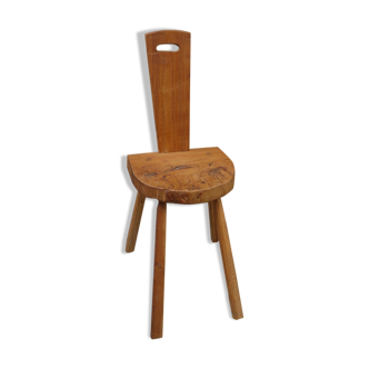 Brutalist wooden chair