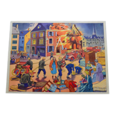Rossignol educational school poster front and back "the fire" and "the toy store"