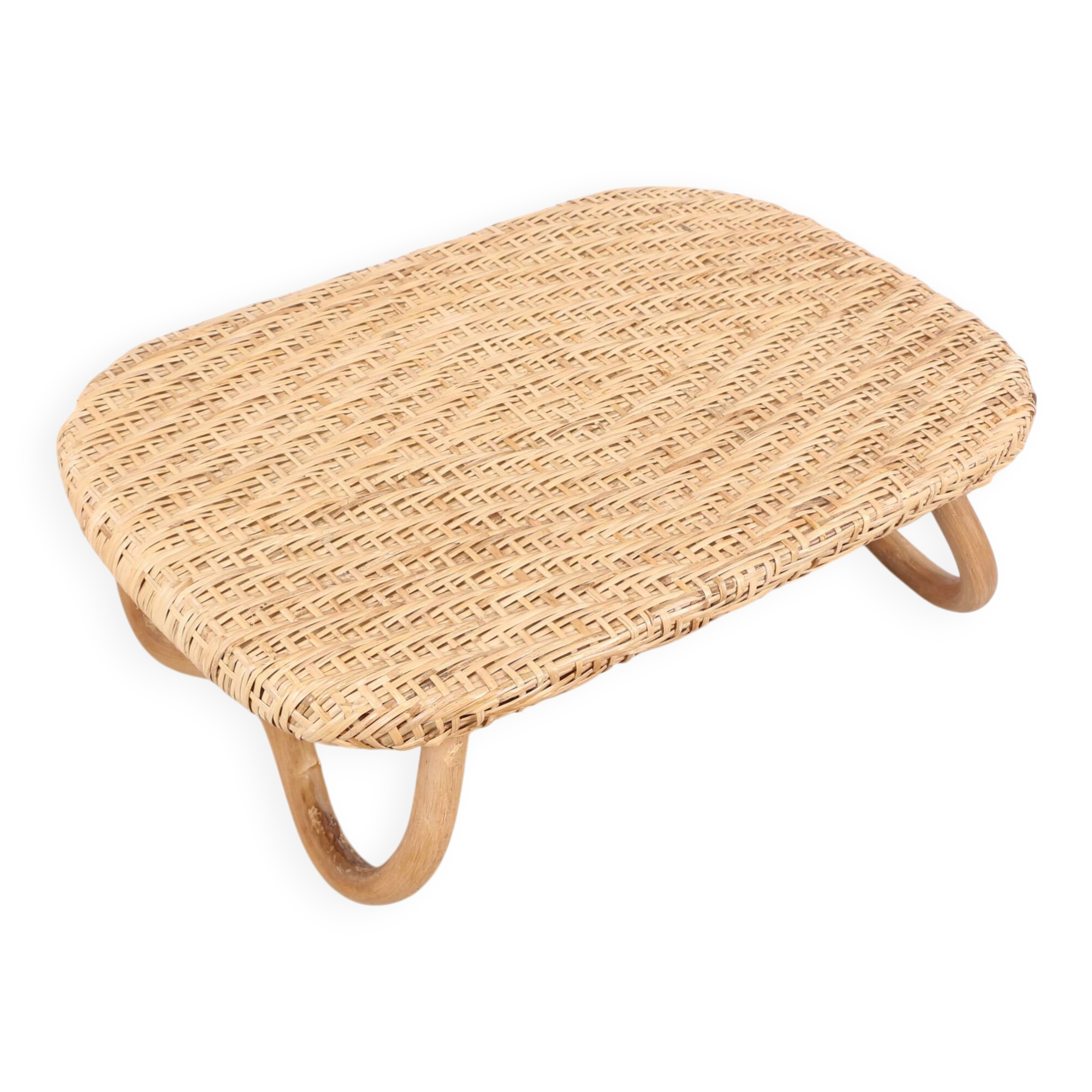 Natural Foldable Rattan Coffee Table 60x40x20 cm, Bed Tray, Lap Desk